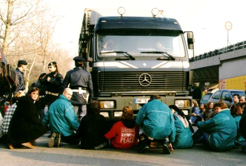 [Bild von der Straßenblockade]